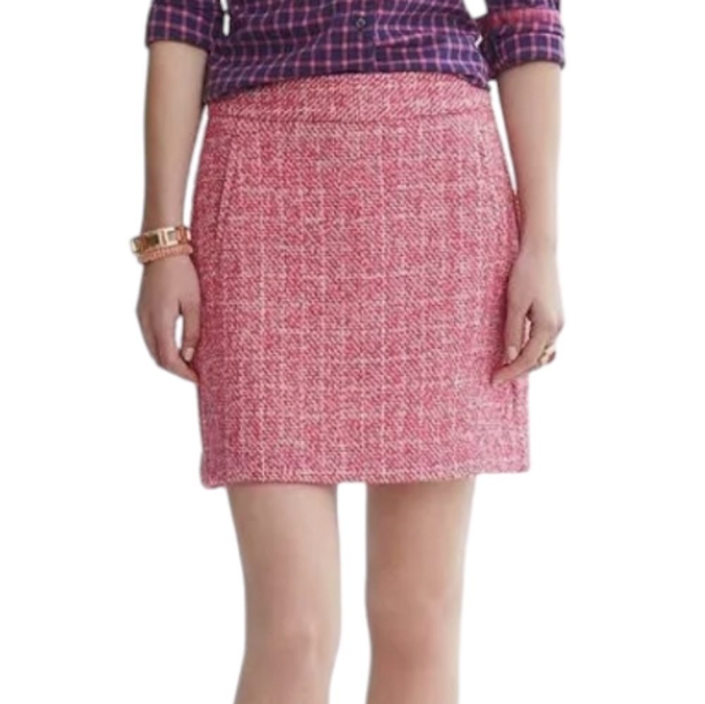 Banana Republic Pink Tweed Wool Blend Mini Skirt - Size 2